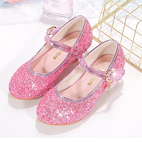 Girls Low Heels Princess Dress Shoes Glitter Sequins Mary Jane Party Wedding Shoes2