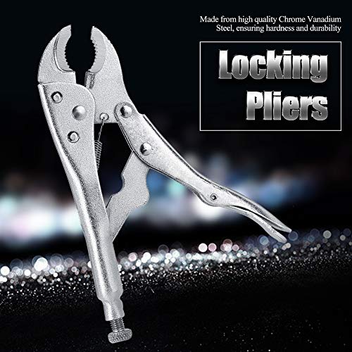 Hilitand , 10inch Round Mouth Locking Pliers, Locking Wrench Welding Quick Pliers Crimping Adjustable Jaw Clamping, Locking Jaw Pliers, Hilitandim2x1efg83