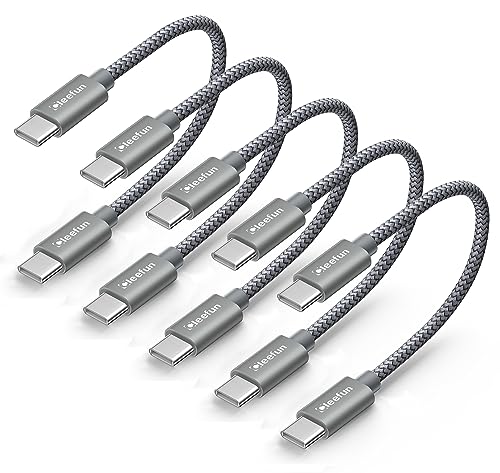 Image of CLEEFUN USB C to USB C Cable 1ft, 5-Pack C to C Cable Fast Charging 60W | Type C Charger for iPhone 17 16 15 Pro Max /Plus, Samsung Galaxy S26 S25 S24 Ultra, iPad /MacBook USBC to USBC Cord