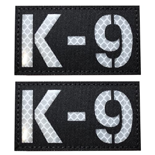 FITZNORA 2 PCS K-9 Patch for Dog Harness and Canine Handler, Reflective Dog Patches with Hook Loop for Dog Trainer and Clothing DIY