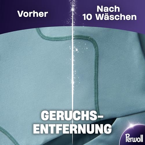 Perwoll Sport Waschmittel (27 Waschladungen), Hygiene Waschmittel reinigt sanft, entfernt schlechte Gerüche & erhält die Elastizität, für Sport- und Funktionskleidung, mit Dreifach-Renew-Technologie 3