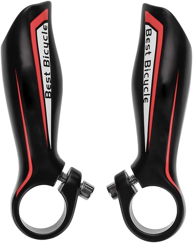 Oumefar 1 Pair Bicycle Handlebar Ends, Aluminum Alloy Lightweight Hand Grip Bar Ends for Mountain Bike Road Bike Black 22.2mm