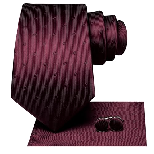 Image of Hi-Tie Paisley Floral Ties Set for Men Silk Mens Stripes Necktie Pocket Square Cufflinks Set Formal Business