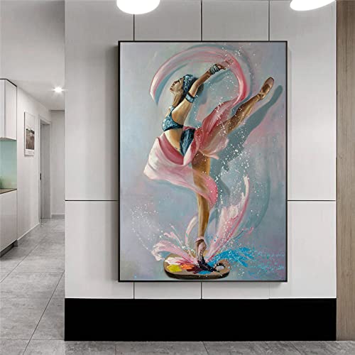Peinture à l'huile de ballet pour un salon moderne et chaleureux - 7