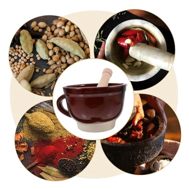 Cabilock Garlic Masher Tool Manual Home Garlic Press Ceramic Bowl Pestle Mincing Rosemary Powder Seasoning Powder