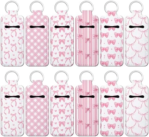 12 Pcs Lipstick Holder Keychain Bulk Cute Pocket Lip Balm Holder ...
