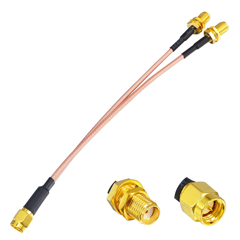 YILIANDUOSMA Splitter Cable SMA Male to Dual Female V-Shape RG316 Cable 15CM for 4G LTE WiFi Antenna Wireless Router Gateway Modem MiFi FPV Drone