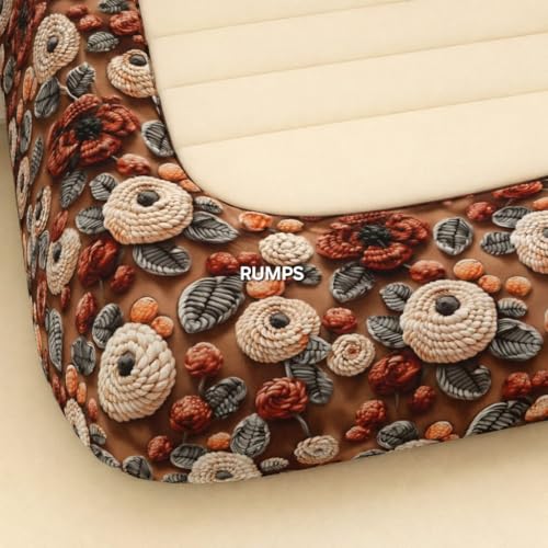 Image of RUMPS 380 TC Premium Heavy Cotton 7D Print Fast Colour Feel Elastic Fitted Floral Bedsheet King Size with 2 Pillow Covers || (Brown new, Fitted - 72 inchx78 inch King)