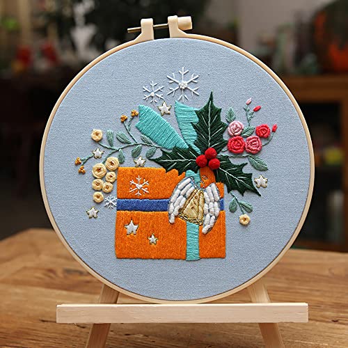 Image of Gogobear Christmas Gift Pattern Home Tabletop Wall Decor Adult Beginner Handmade Embroidery Material Kits