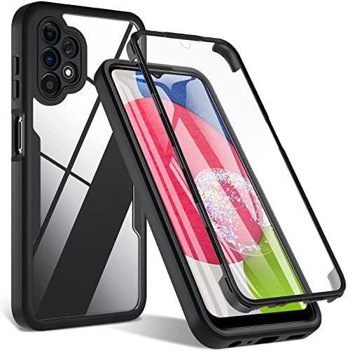 OWKEY Case for Samsung Galaxy A13 4G, 360 Degree Full Body Rugged with Built-in Screen Protector Heavy Duty Protection Slim Fit Shockproof Cover for Samsung Galaxy A13 4G Phone Case 6.6" (Black)