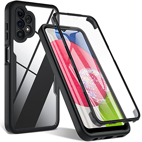 OWKEY Case for Samsung Galaxy A13 4G, 360 Degree Full Body Rugged with Built-in Screen Protector Heavy Duty Protection Slim Fit Shockproof Cover for Samsung Galaxy A13 4G Phone Case 6.6" (Black)