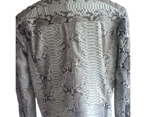 Quilt Snakeskin Jacket for Men Grey Color3