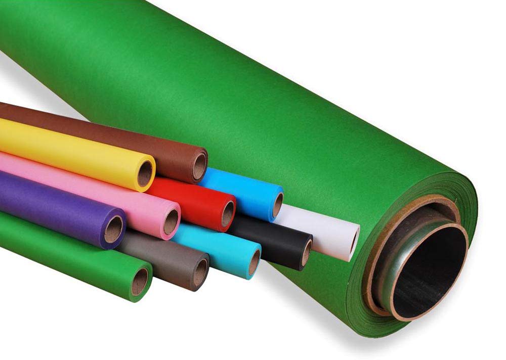 Hintergrundkarton, 10m lang x 2.72m breit grün 160g/m² Papierhintergrund