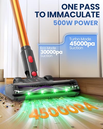Image of Cordless Vacuum Cleaners for Home, Self-Standing, 500W /45KPA /Max.40Mins