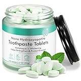 Toothpaste Tablets 150pcs Chewable Whitening - Nano Hydroxyapatite Toothpaste for Sensitive Teeth & Antiplaque -, Natural Peppermint, Fluoride Free - Strengthen & Protect Enamel - Fresh Breath