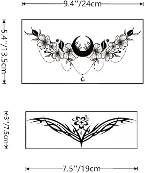 27 Sheets Sexy Temporary Tattoos for Women Long Lasting Sexy Temporary Tattoo Stickers Kit Chest Abdomen Navel Fake Tattoos Makeup Art Apply Fake Tattoo for Women and Girl