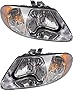 Evan-Fischer Headlight Set Compatible with 2001-2007 Dodge Grand Caravan Chrysler Town and Country Left Driver and Right Passenger Side Halogen With bulb(s)