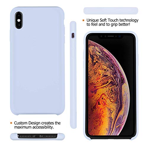 Image of REALCASE Liquid Silicone Back Cover Designed for Apple iPhone X /XS (S-Light Blue)