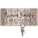 Pattern Pop Personalized Rustic Wood Plank Look Lake House Key Hanger