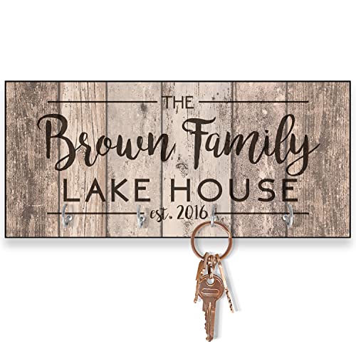 Pattern Pop Personalized Rustic Wood Plank Look Lake House Key