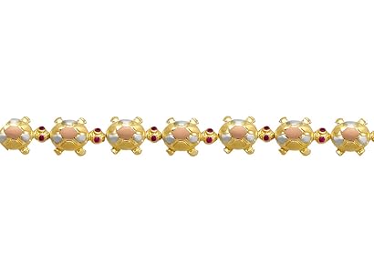 Amazon.com: TOUSIATTAR 14K Tricolor Gold Fancy 11 Turtle