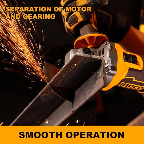 Image of INGCO 20V Cordless Brushless Angle Grinder 100mm, 900W, M10, 3-Speed Adjustment 3000 /6000 /9000RPM, With 1Pcs 4.0Ah Battery And Charger CAGLI261021