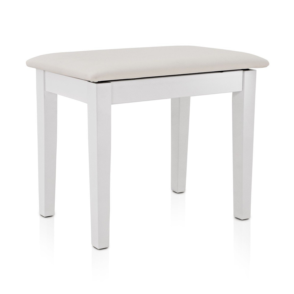 gear4music Banqueta con Compartimento, Blanco