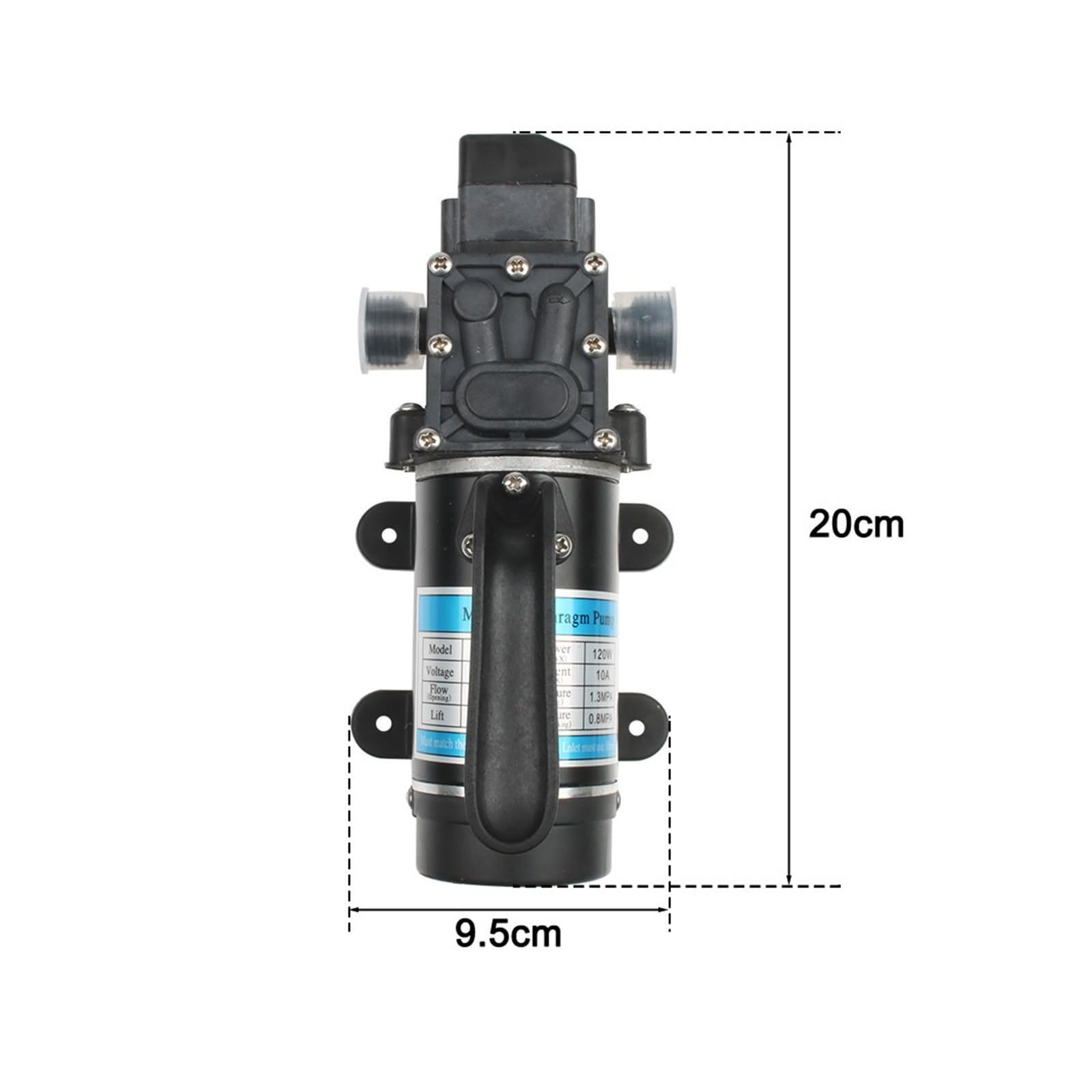 120W 10L / Min Film D'acqua Elettrico Ad Alta Pressione Micro Pompa Acqua Nera For Spruzzatore Da Giardino Agricolo Lavaggio Auto 12V 24V Funzionamento Fluido Portata Costante Affidabile