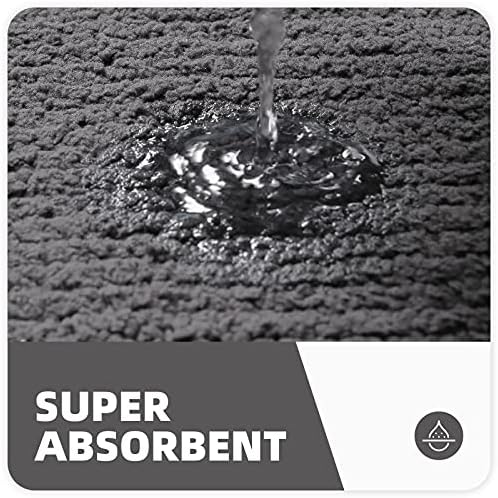 Color G 2 Pack Door Mat for Indoor Outdoor - 50 x 80 cm Dirt Trapper Entrance Doormats, Non-slip, Absorbent, Machine Washable Front Door Mat Carpet for Home, Kitchen, Office (Black)