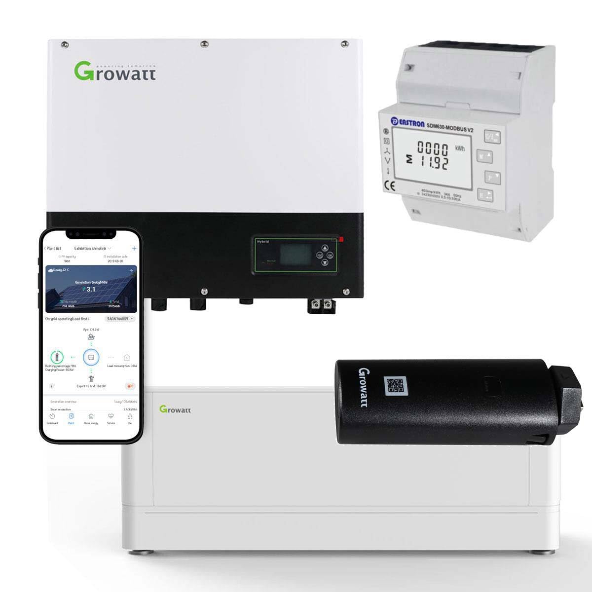 GROWATT SPH4000TL 0% MwSt §12 III UstG BL-UP 4kW Hybrid Wechselrichter mit 2.56kWh Solarspeicher-Set