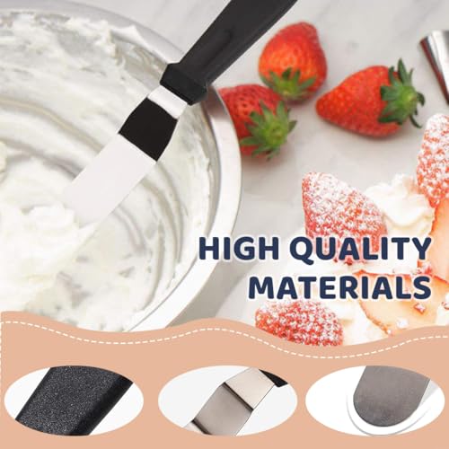 Spatole per Dolci in Acciaio, Raschietto per Bordi e Stuccare Torta con Set di Spatole per Glassa - immagine 5