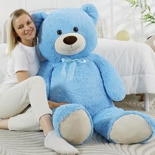 MorisMos Pink Giant Teddy Bear for Girlfriend, 130cm Kawaii Large Bear Stuffed Animal Plush Soft Cuddly Toy Big, Cute Valentines Teddy Gifts for Her Girls Wife Women Kids Birthday Party Decorations