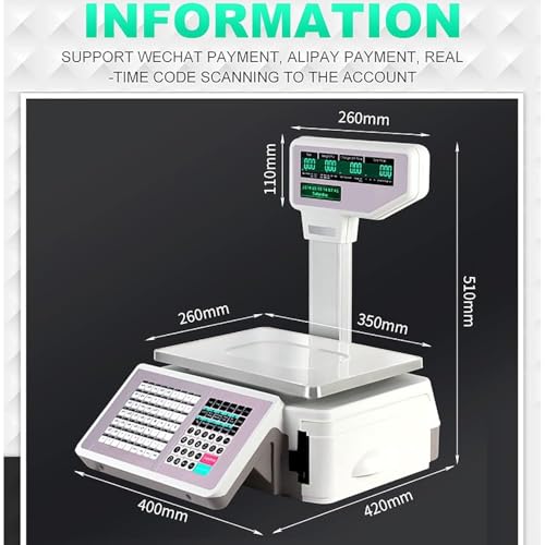 Báscula digital comercial con doble pantalla y etiqueta miniatura 6
