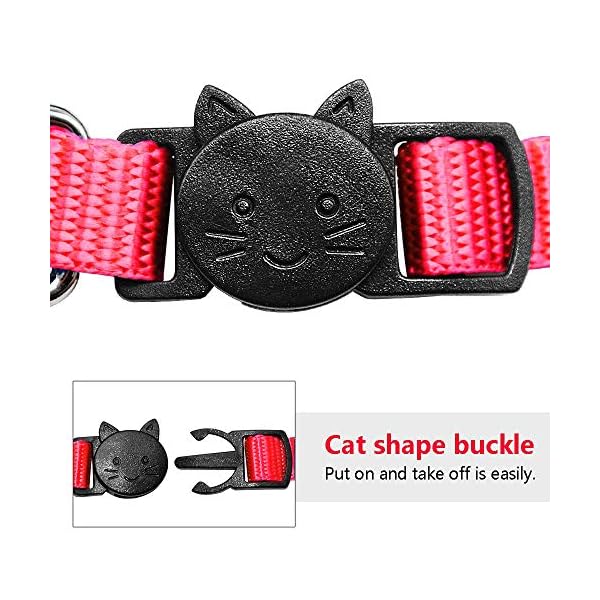 Cat collar,personalized embroidered nylon cat id collars with bell - custom text with pet name and phone number … - image 4