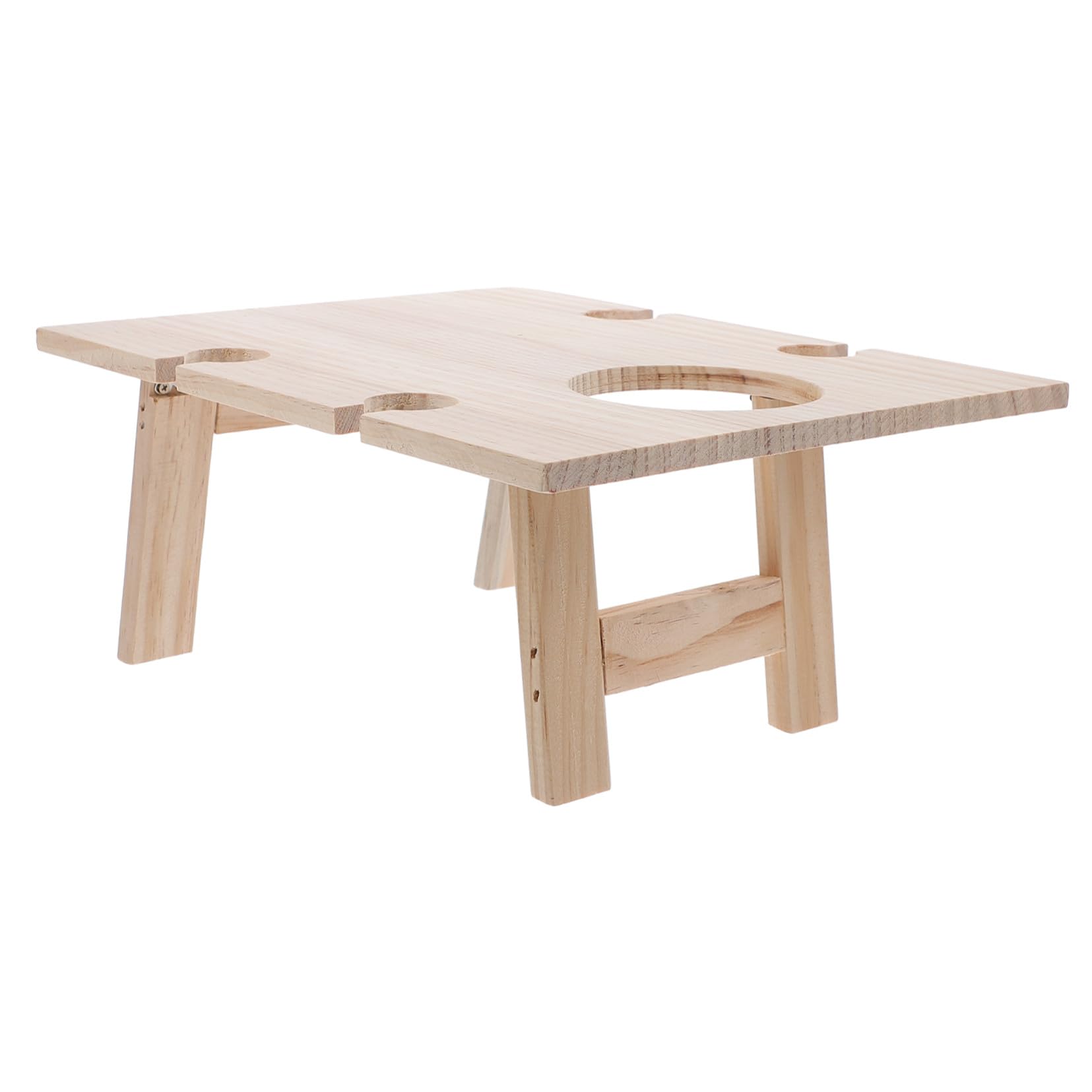 Table pliante bois portable en essence noble avec bureau de service vin