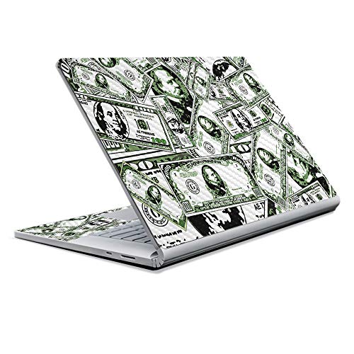 Image of MightySkins Carbon Fiber Skin for Microsoft Surface Book 2 13 inch (2017) - Phat Cash,Protective, Durable Textured Carbon Fiber Finish,Easy to Apply, Remove, and Change Styles,