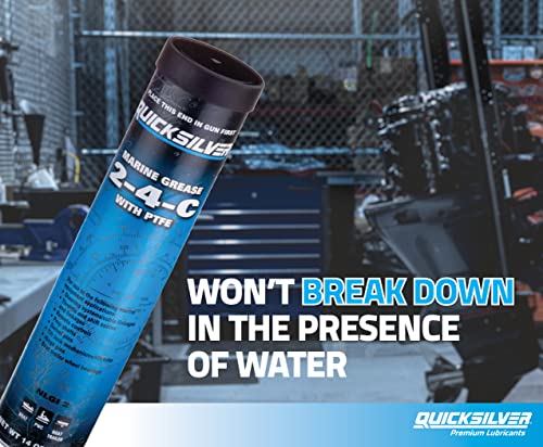 Quicksilver 802861Q1 2-4-C Marine Grease/Lubricant With Ptfe - 3 Oz. Cartridge #TOP2