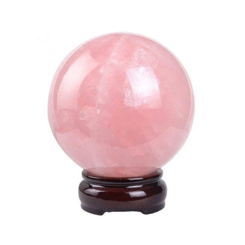 Boule de cristal rose naturelle de 8cm, le cadeau Feng Shui idéal pour un être cher