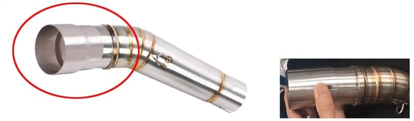 Uitlaat Geluiddemper Universele Motorfiets Uitlaat Adapter Transfer 51 MM Naar 52 MM 54 MM 56 MM 58 MM 62 MM 64 MM Verloopstuk Buis Bike Link Pijp Motorfiets Uitlaatpijp (Maat : 51mm to 64mm