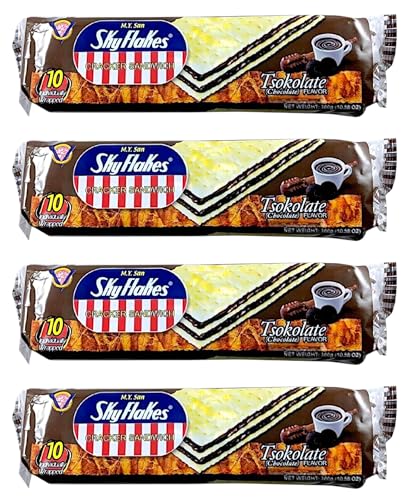 SkyFlakes CRACKERS SANDWICH CHOCOLATE 300g - XJCt[NX ThNbJ[ `R[g (M.Y. San Sky Flakes TSOKOLATE) - IWiV[t (4pc)