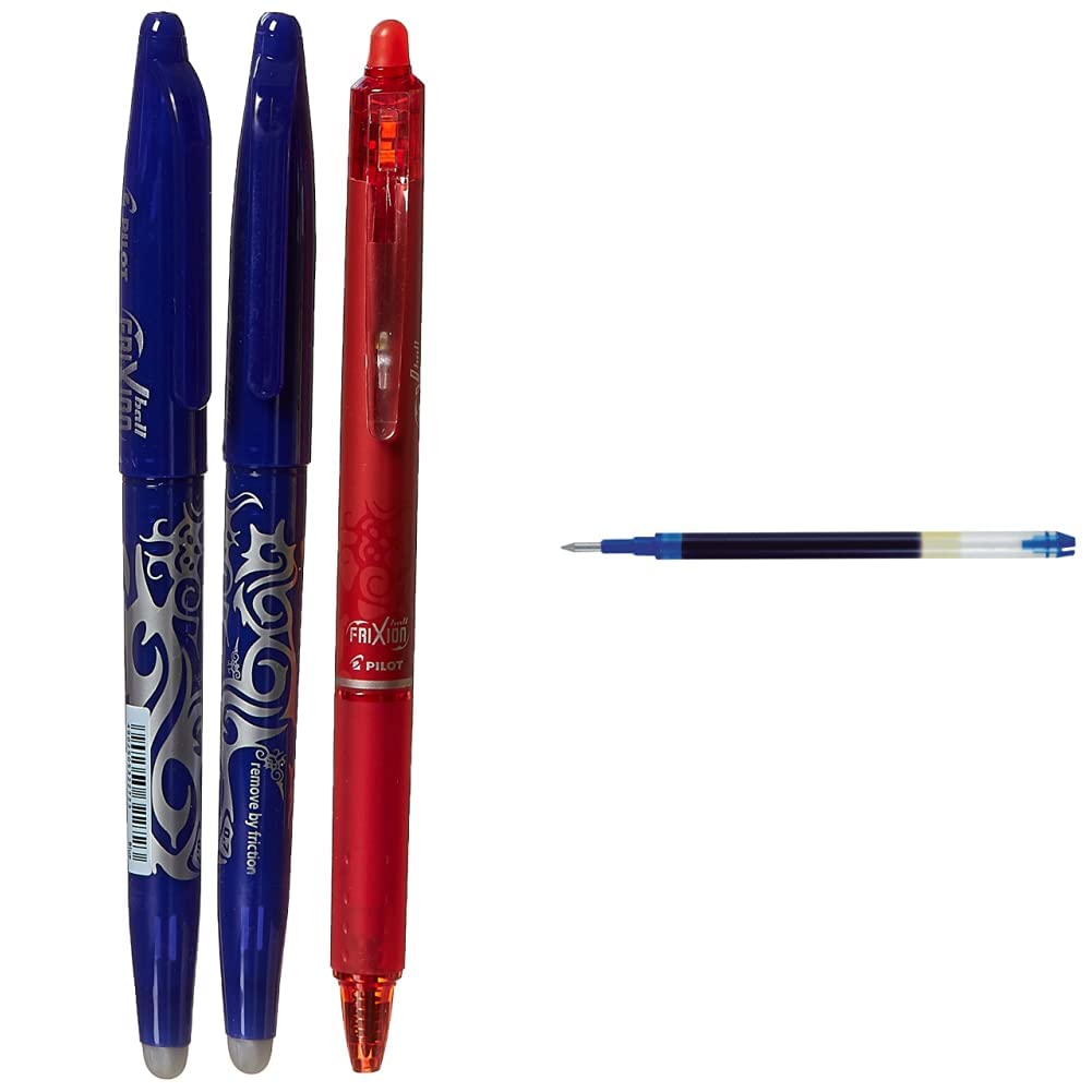 Pilot Frixion C4 Roller Ball Pen & Pilot Frixion Ball Refill 0.7mm, Blue Amazon.in Office