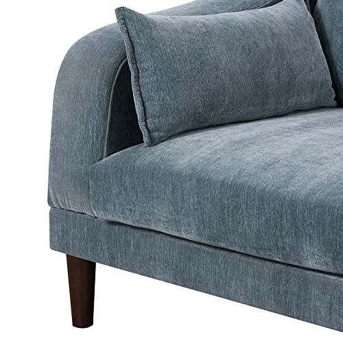 Sillón modular con brazo único azul suave miniatura 5