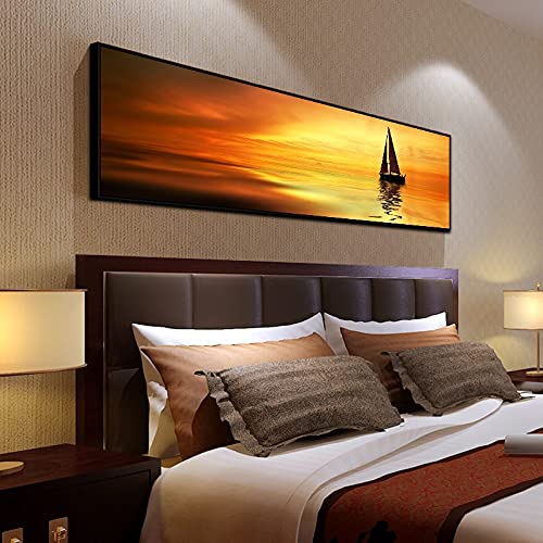 Loisir créatif peinture diamant voilier pour décorer un grand mur de salon