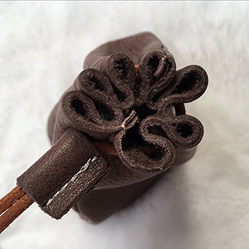 Fantastic Workmanship Genuine Leather Drawstring Coin Purse3