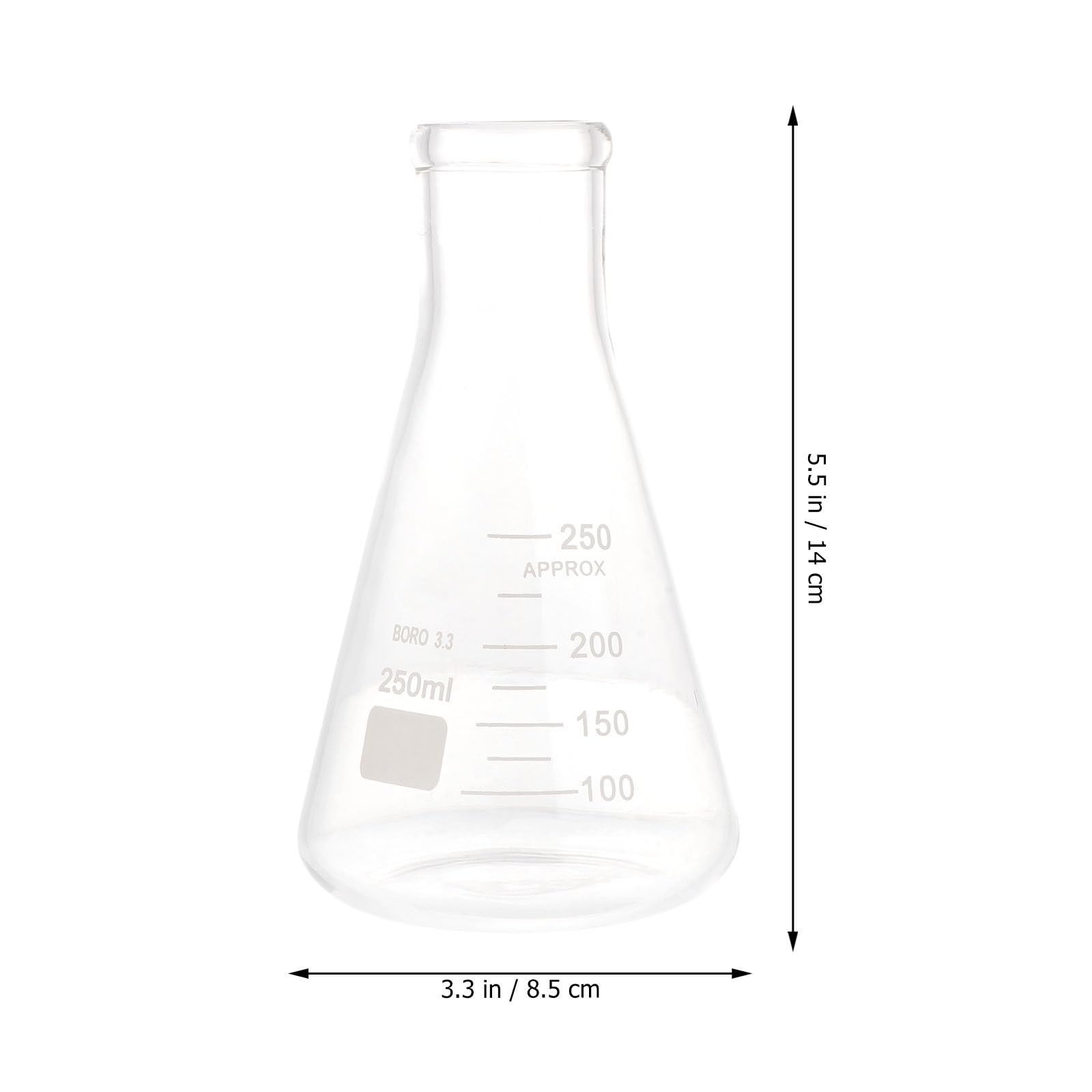 Conique Fiole en Verre 4pcs, Verrerie de Laboratoire Rentrée Scolaire