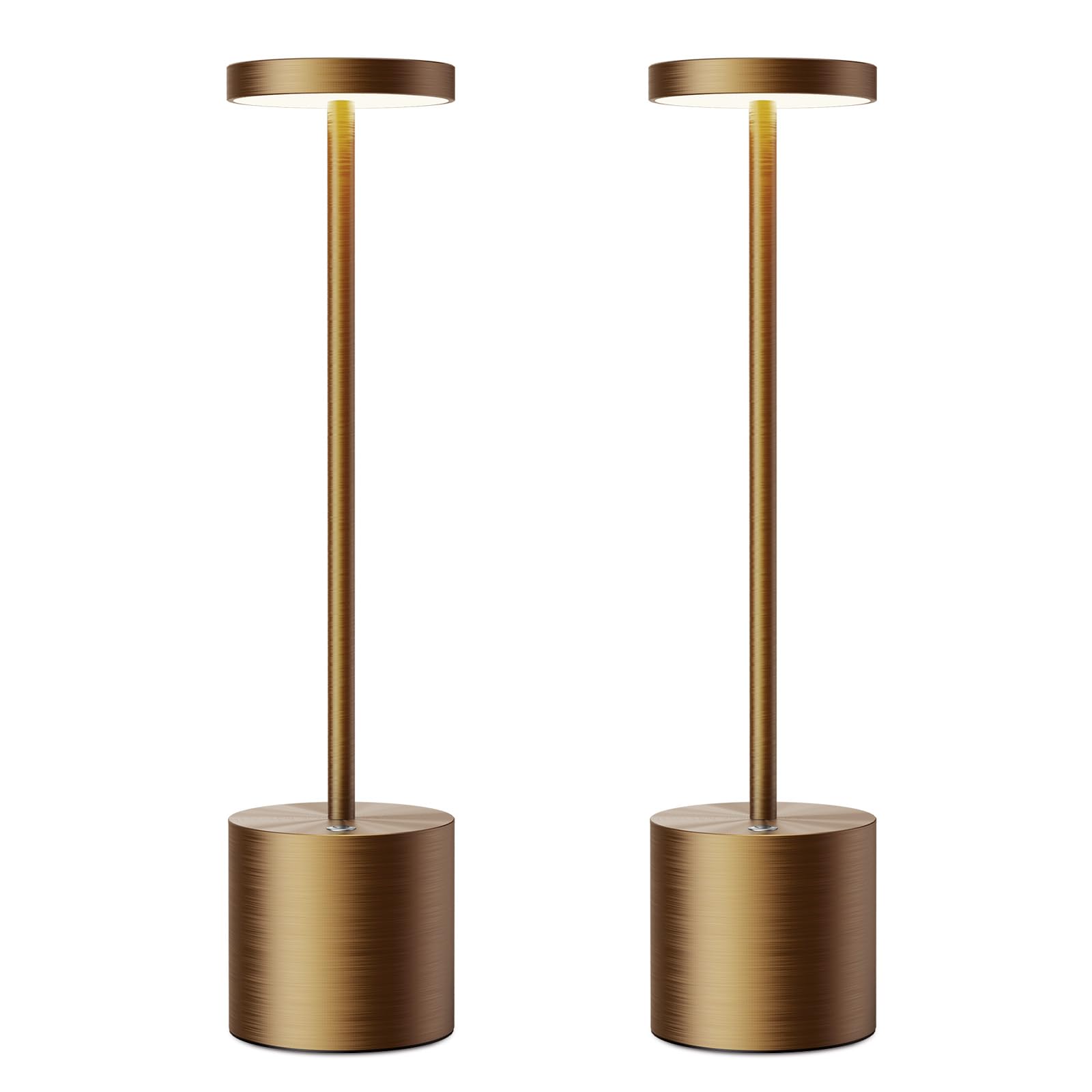 Photo 1 of SAKRINGT Cordless Table Lamps Rechargeable,6000mAh Portable Battery Operated LED Table Light for Restaurant Outdoor 2 Pack Titanium