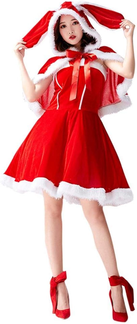 Amazon Co Jp Bossip サンタクロース コスプレ レディース クリスマス コスチューム 大人用 サンタ服 女性用 ドレス ワンピース 可愛い クリスマス 祭り 忘年会 パーティー 仮装 衣装 二点セット 冬 ホビー