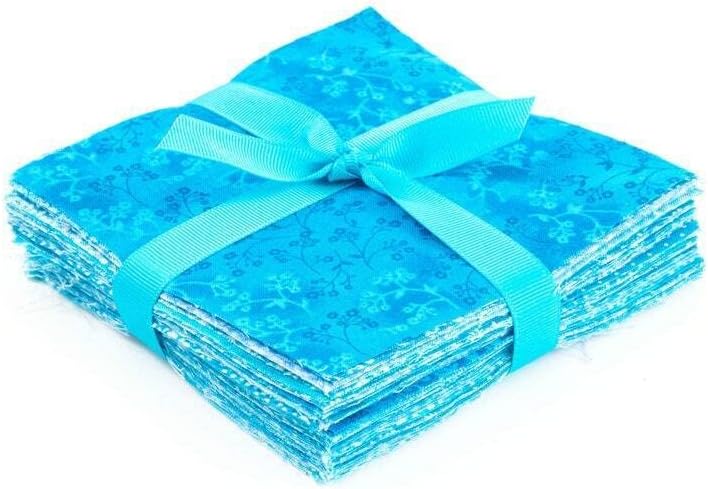 Fabric It's All Turquoise 90-pc precut Charm Pack 5" Squares 100% Cotton Fabric Quilt