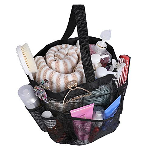 Mesh Shower Caddy Basket for College Dorm Room Portable Shower Caddy Tote for Travel, Gym & Camping, Black