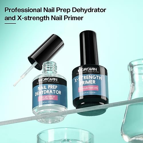 Morovan Nail Prep Dehydrate and Primer X-strength, No Burn Non Acid Nail Primer and Dehydrator for Acrylic Powder Fast Dry 0.5oz - Image 3